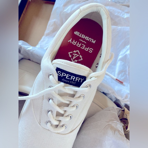 SPERRY Top-Sider Halyard Plushstep CVO Sneaker Men’s ✨ Bone White Size 10.5 - Picture 9 of 11